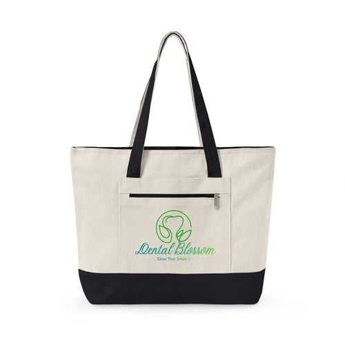 Dental Glow Smile Zippered Canvas Tote | Dentist Office Bag